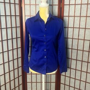 Banana Republic Tailored Dreamy Royal Blue Button Up Blouse